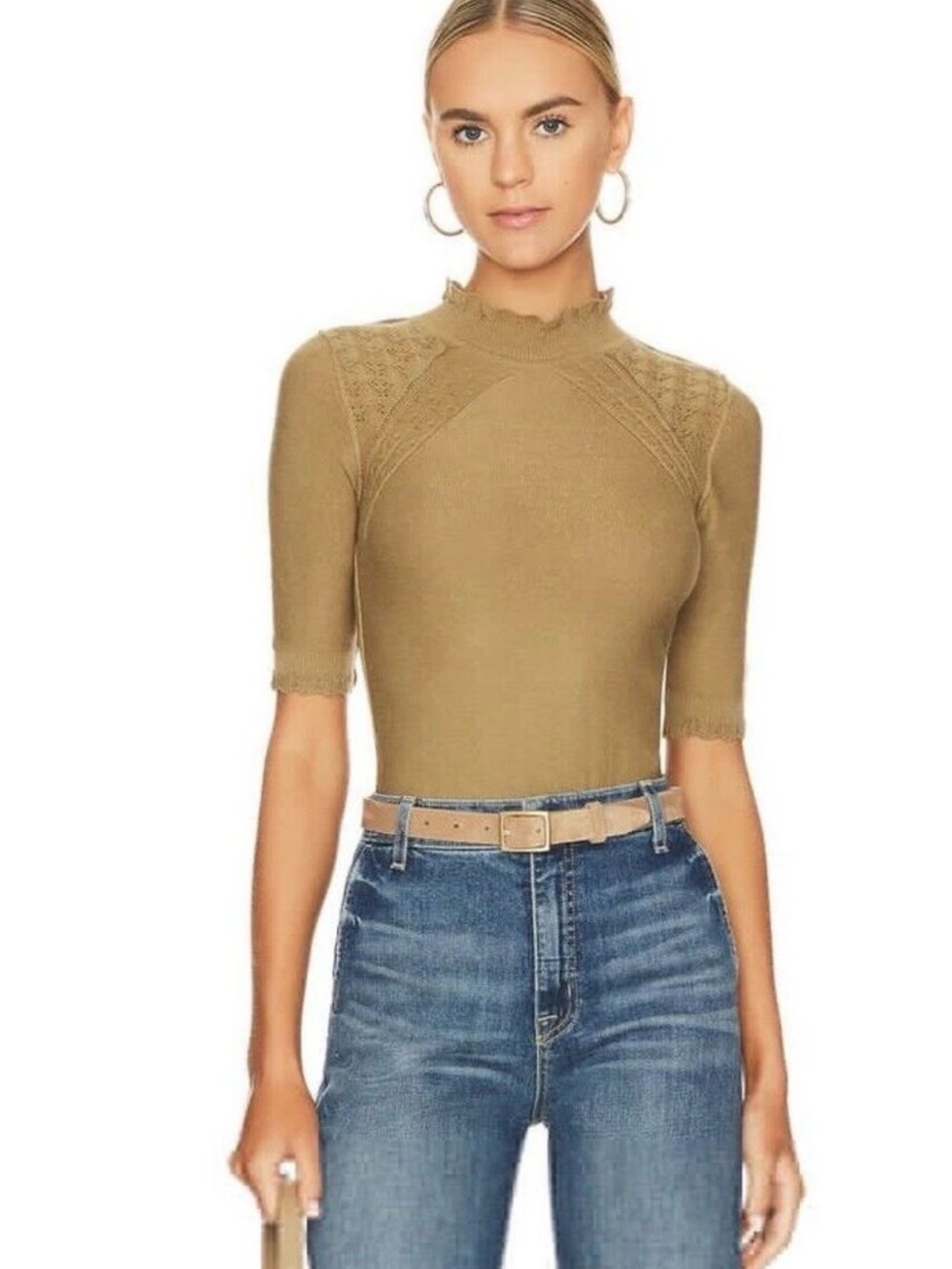 Free People Winter Warmer Solid Bodysuit in Tropical Nut Extra Small Women’s